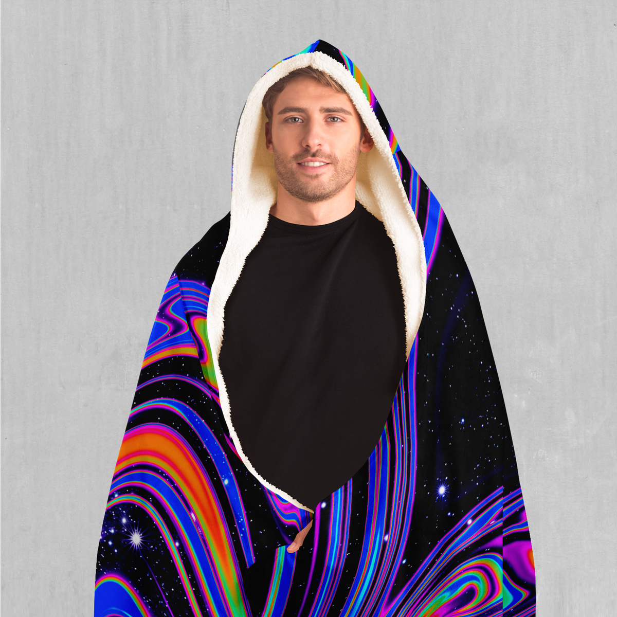Chromatic Cosmos Hooded Blanket