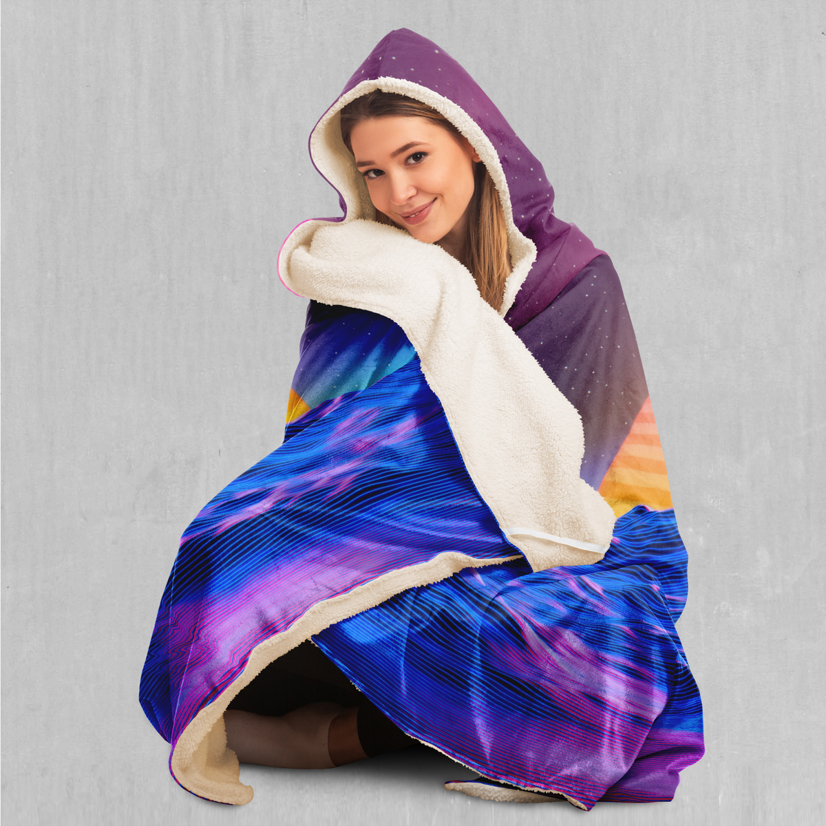 Radial Glow Hooded Blanket