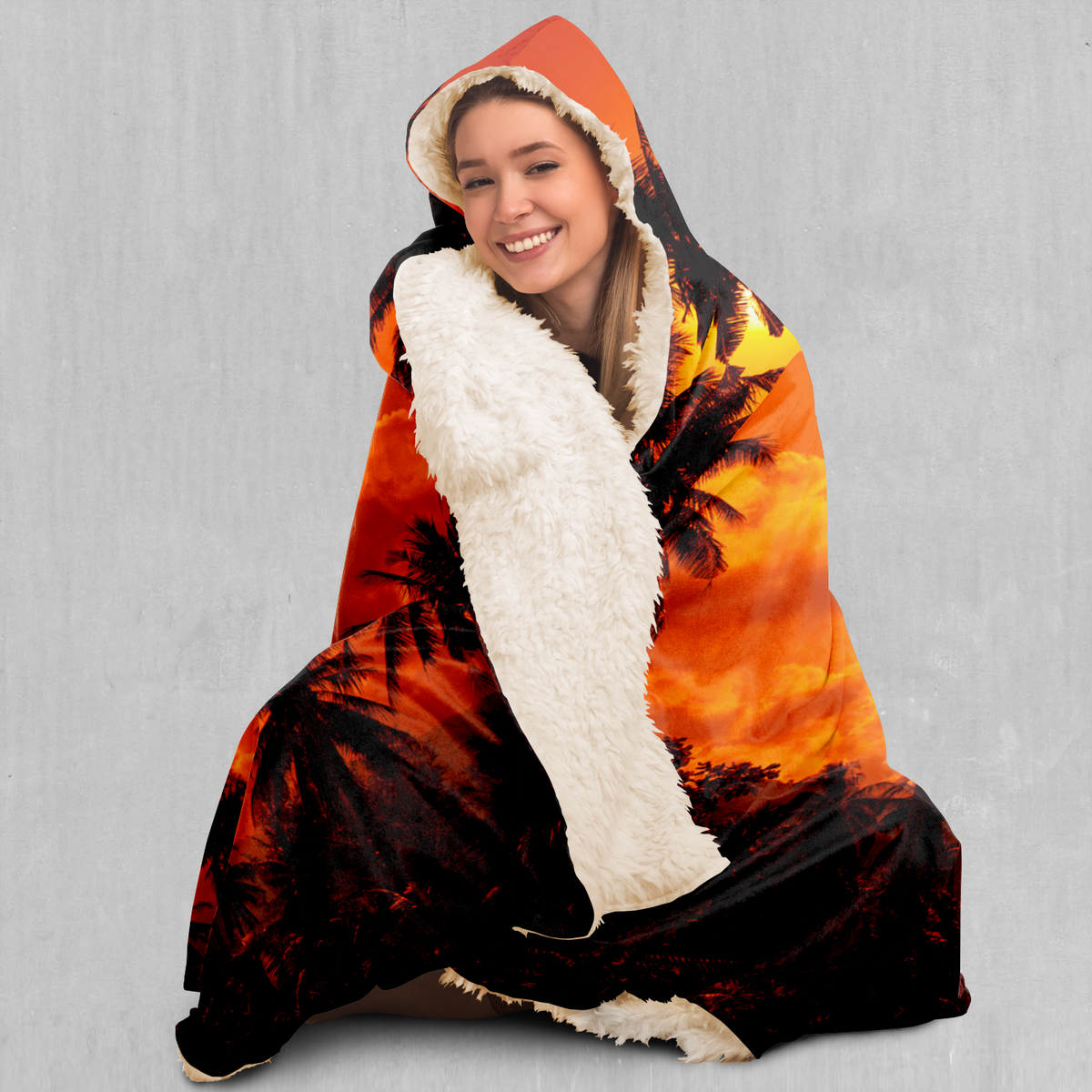 Lush Sunset Hooded Blanket