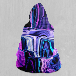 Liquid Amethyst Hooded Blanket - EDM Rave Clothing Festival Clothing Psychedelic Clothing