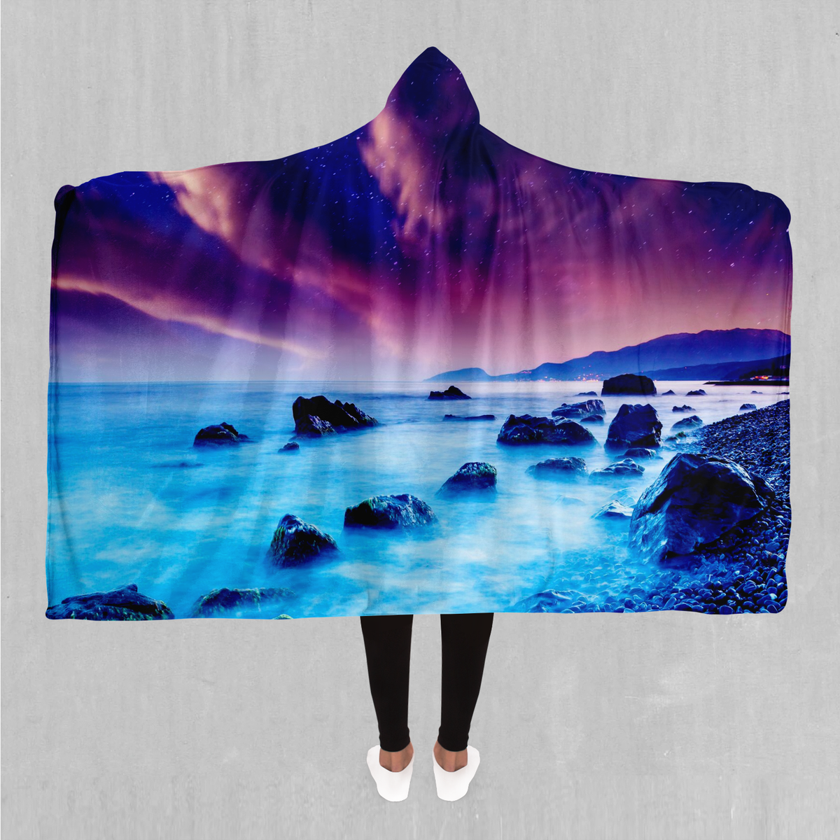 Liquid Lights Hooded Blanket