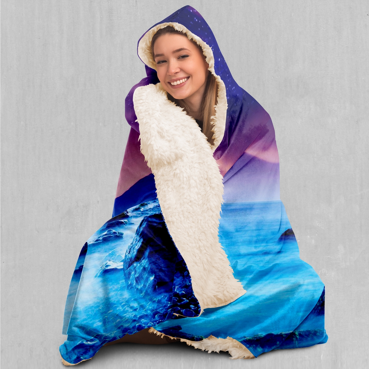 Liquid Lights Hooded Blanket