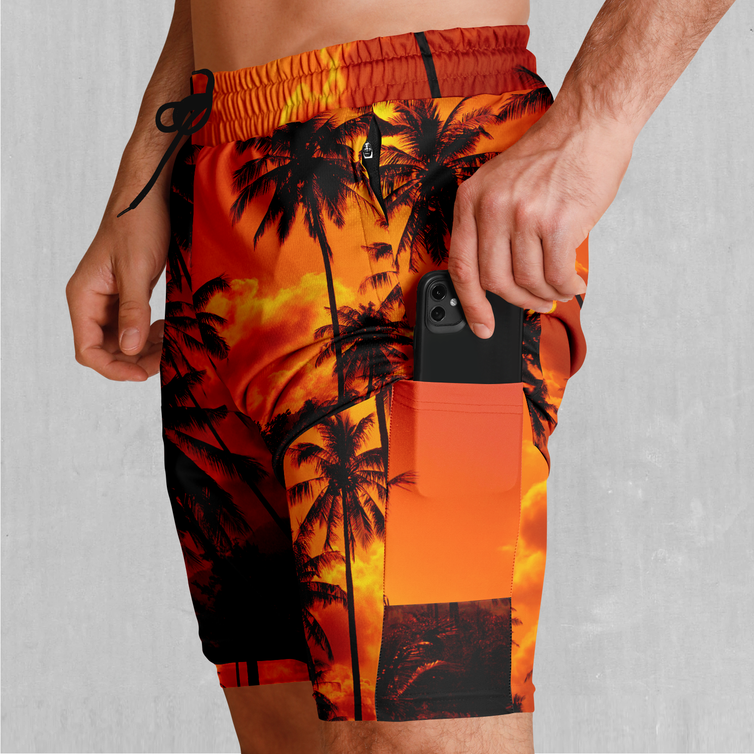 Lush Sunset Men's 2 in 1 Shorts
