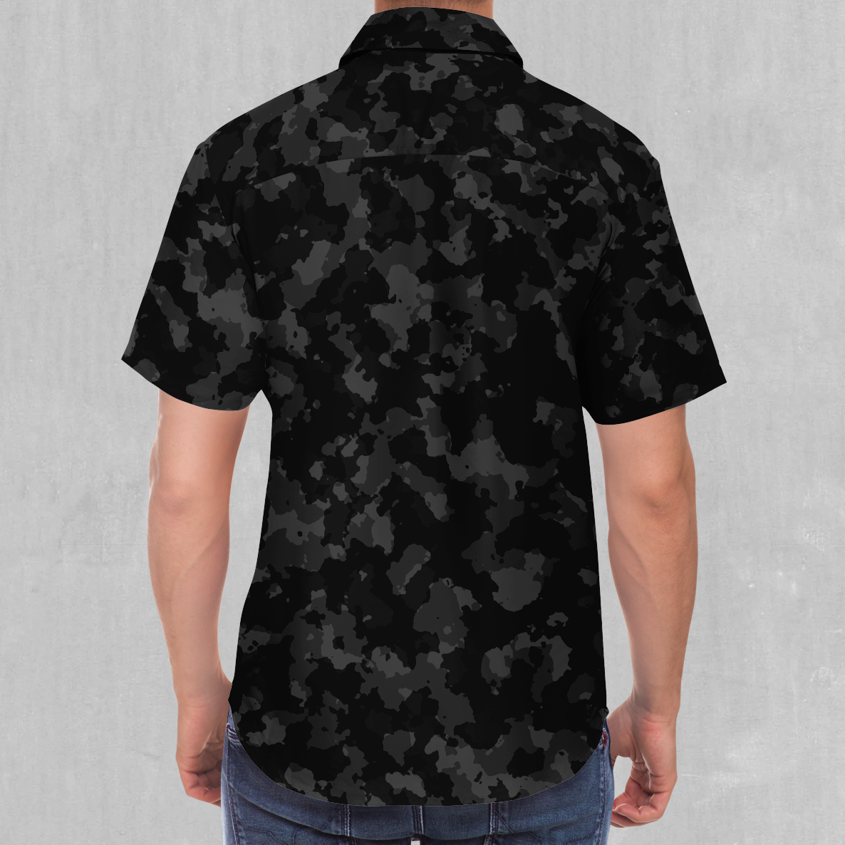 black camo dress shirt BAW Men's Black Xtreme Tek Digital Camo Long Sleeve Shirt