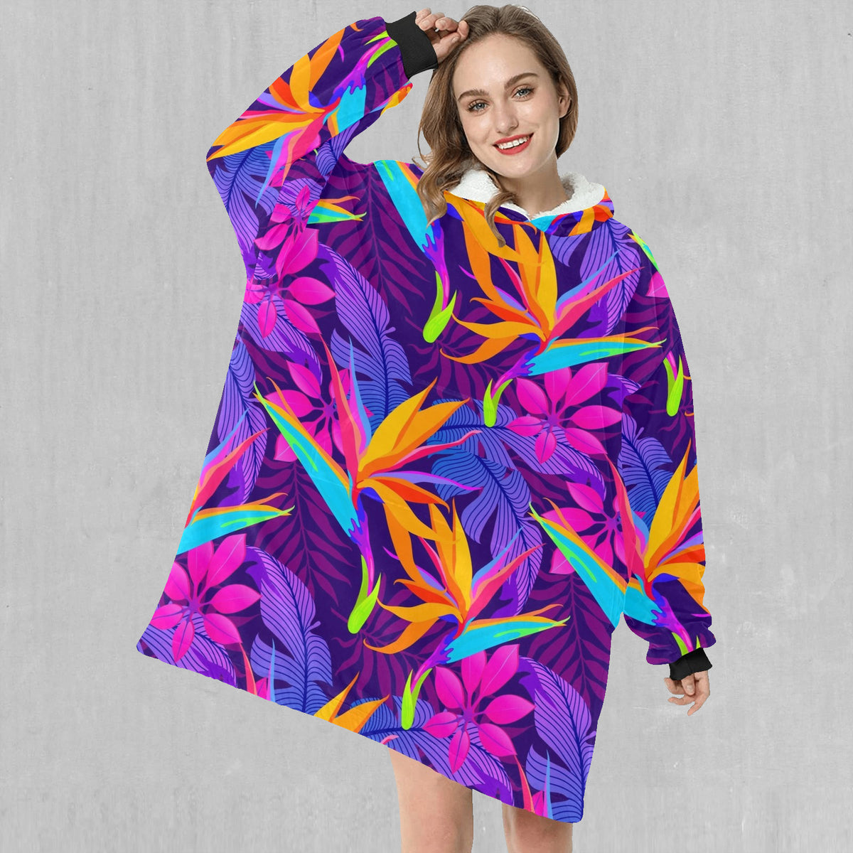 Neon Jungle Blanket Hoodie