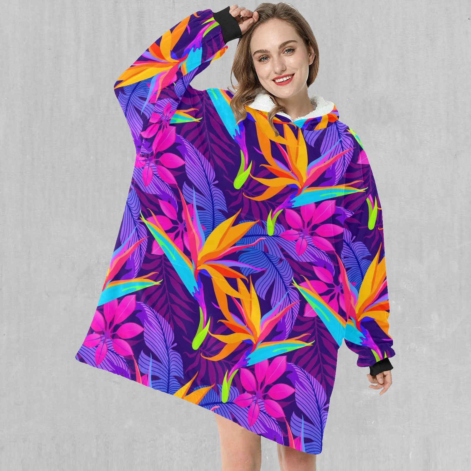 Neon Jungle Blanket Hoodie