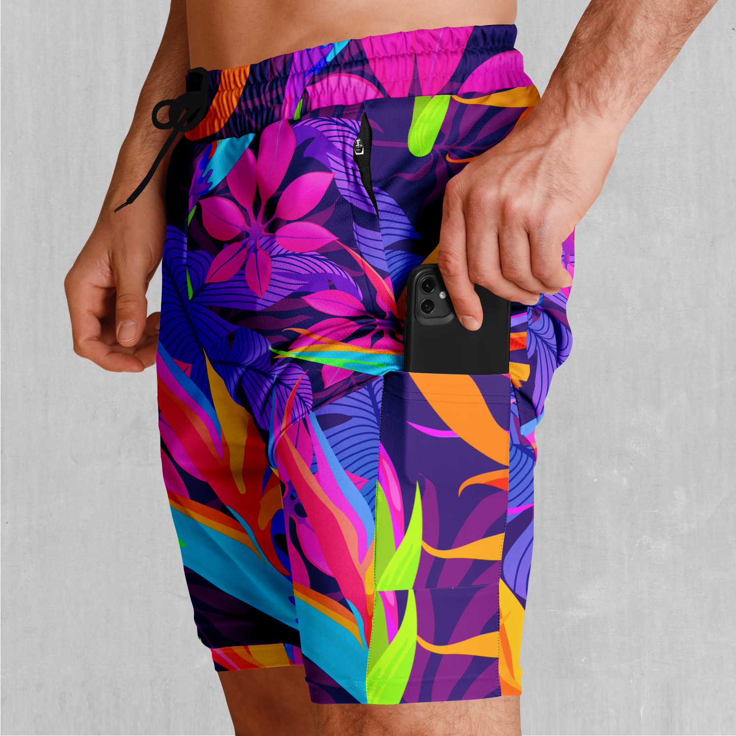 Neon Jungle Men's 2 in 1 Shorts