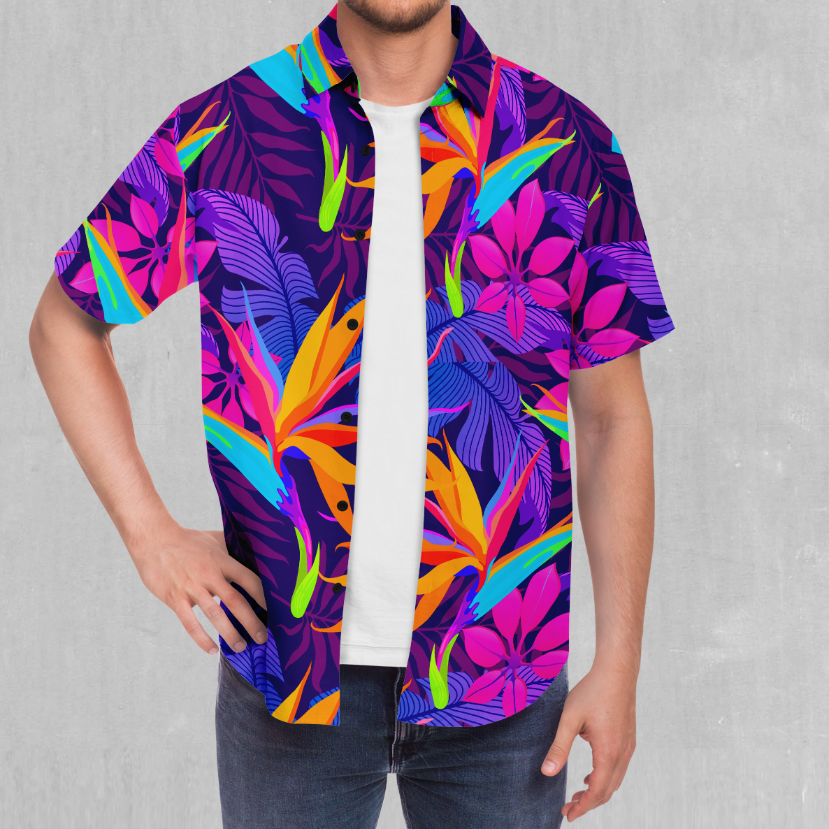 mens neon dress shirts ASOS Oversized Revere Collar Shirt In Neon Green for Men