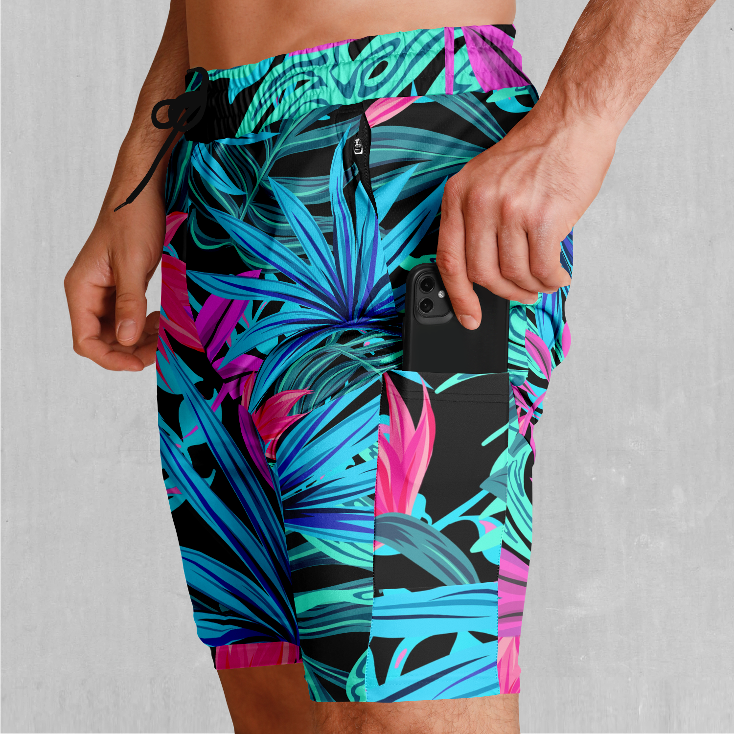 Neon Lush Men's 2 in 1 Shorts