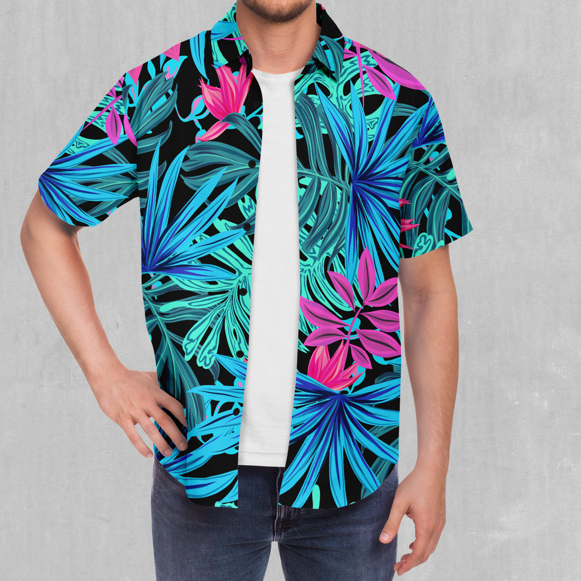 mens neon dress shirts ASOS Oversized Revere Collar Shirt In Neon Green for Men