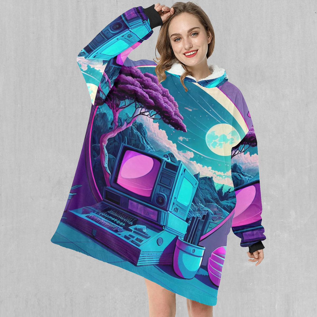 Neon Nexus Blanket Hoodie
