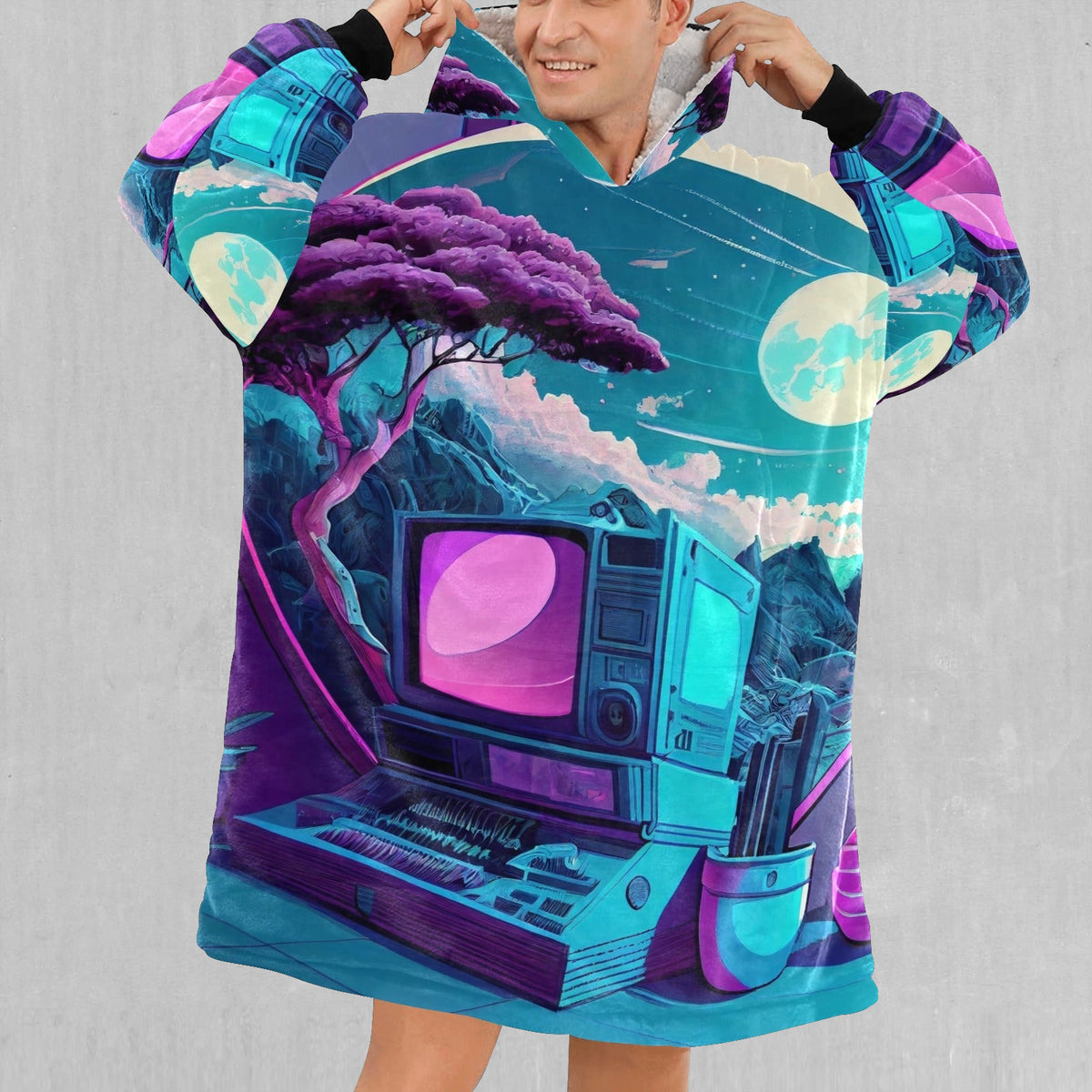 Neon Nexus Blanket Hoodie
