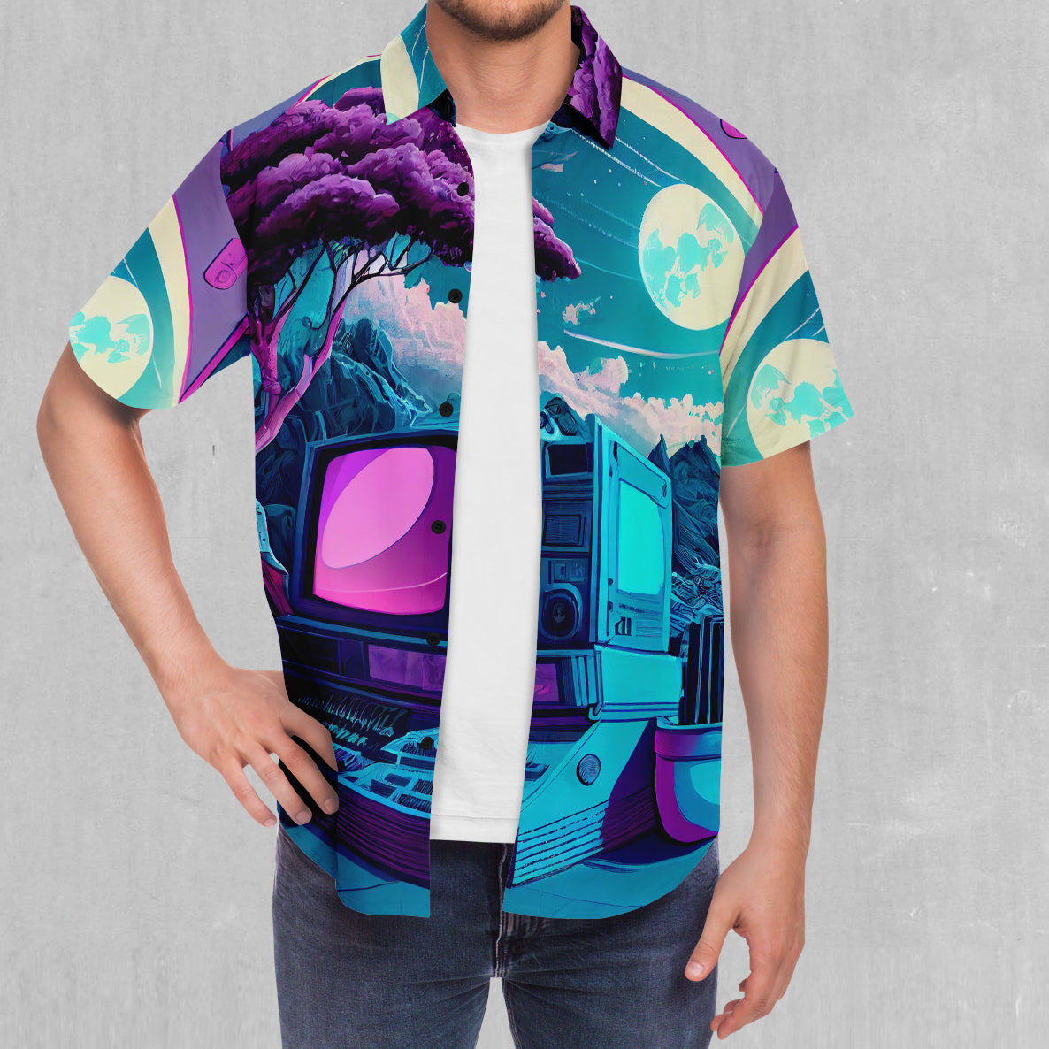 Neon Nexus Button Down Shirt
