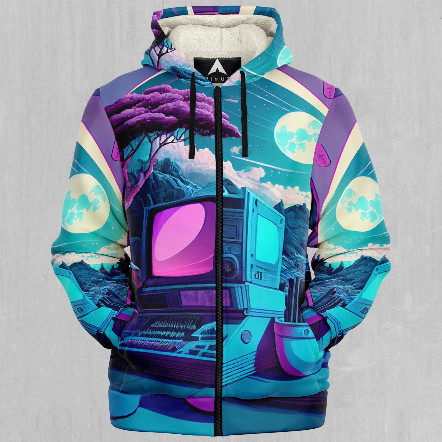 Neon Nexus Sherpa Hoodie