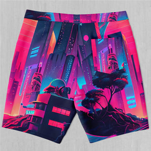 Neon Sunrise Board Shorts