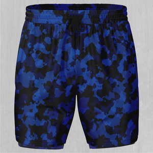Oceania Blue Camo Men's 2 in 1 Shorts