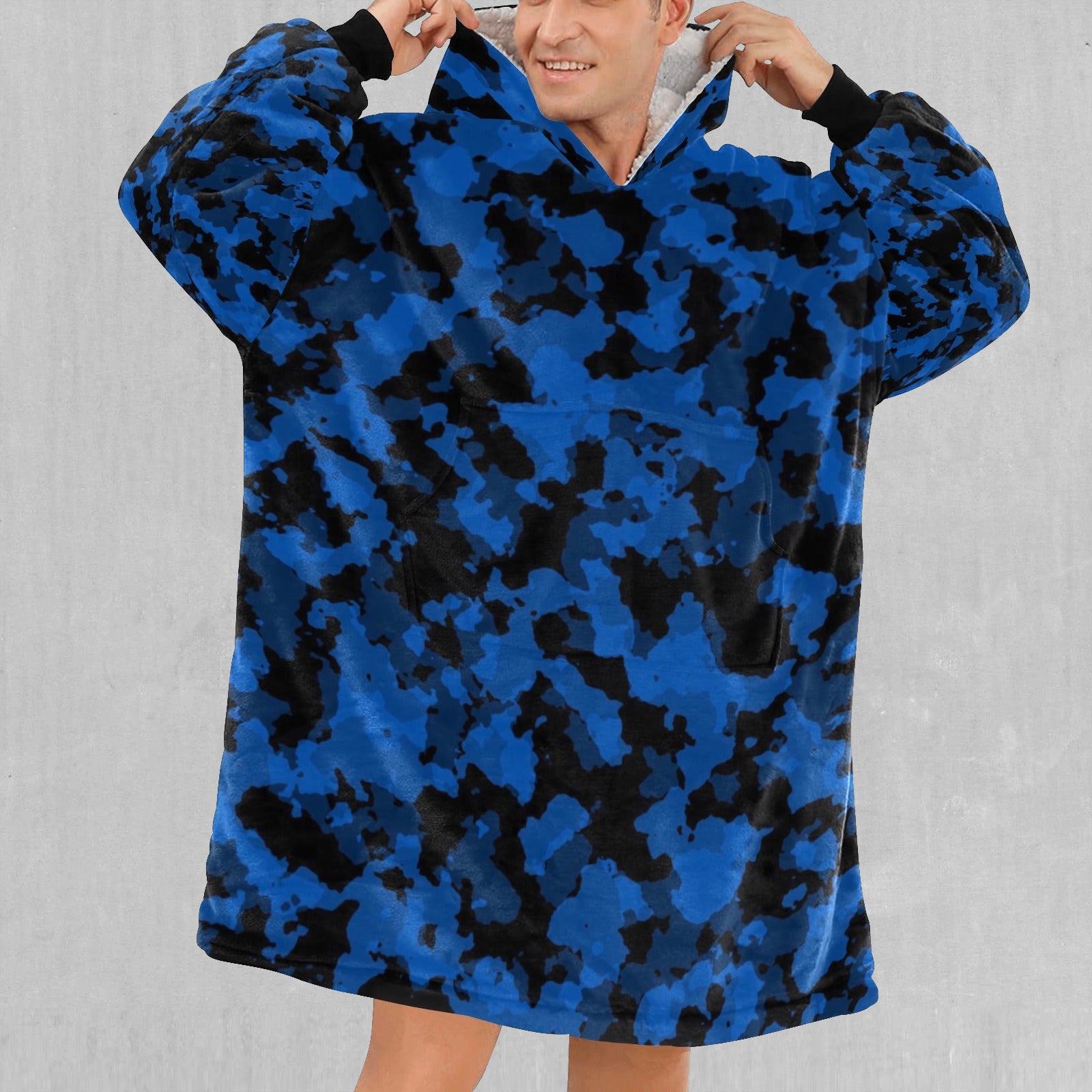 Oceania Blue Camo Blanket Hoodie
