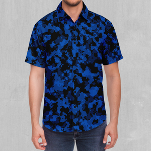 Oceania Blue Camo Button Down Shirt