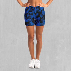 Oceania Blue Camo Yoga Shorts
