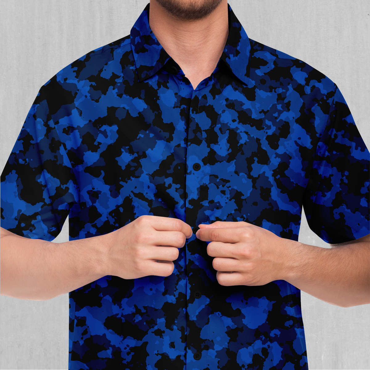 Oceania Blue Camo Button Down Shirt