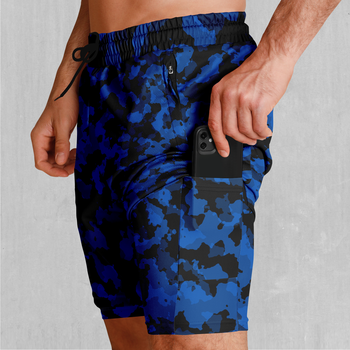 Oceania Blue Camo Men's 2 in 1 Shorts