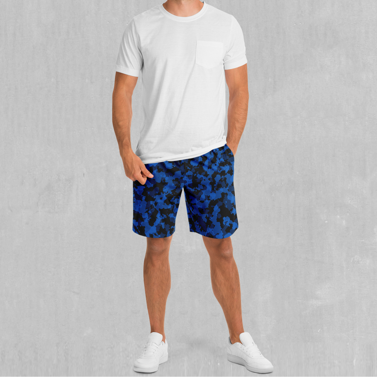 Oceania Blue Camo Shorts - Festival Clothing, Rave Outfits, EDM Gear