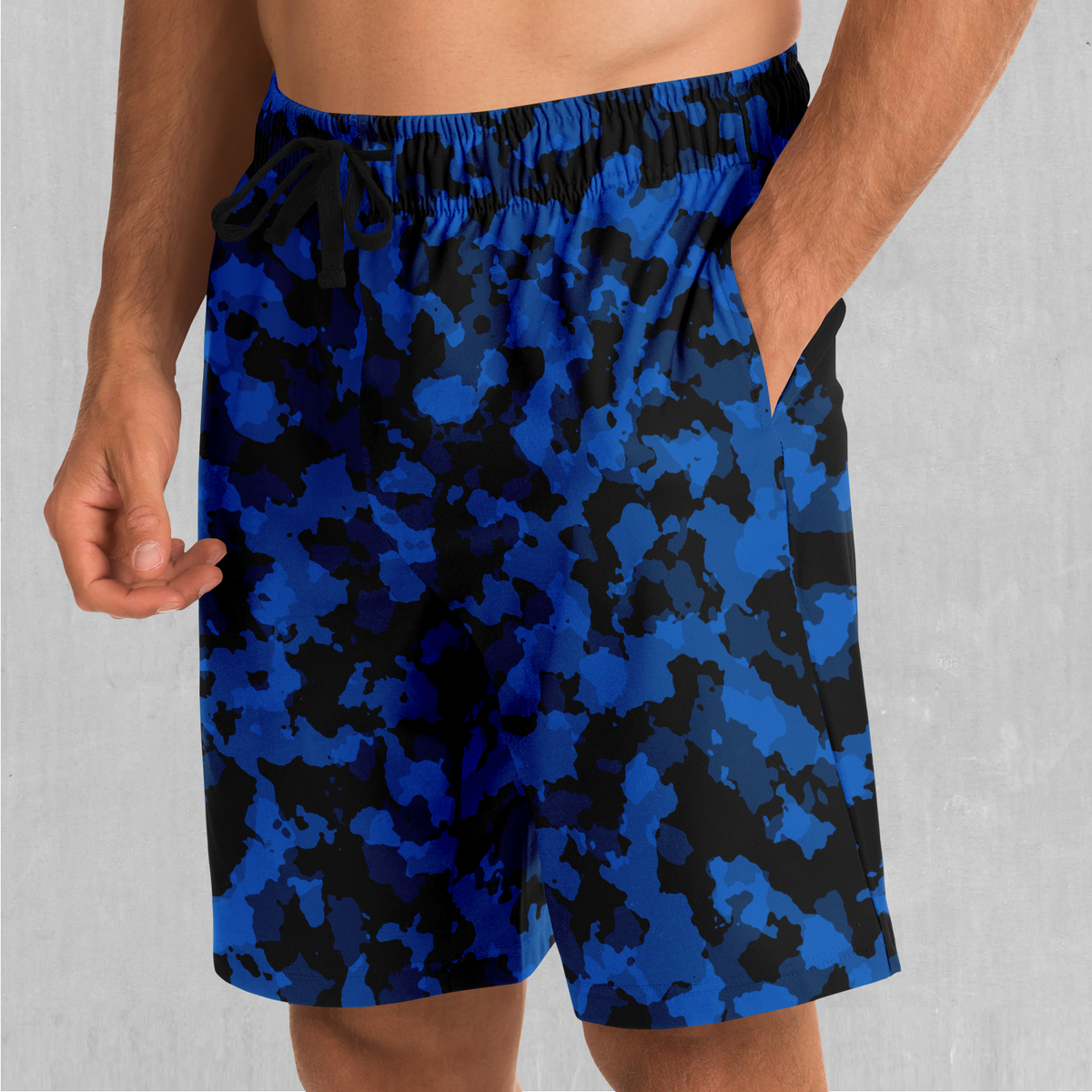Oceania Blue Camo Shorts - Festival Clothing, Rave Outfits, EDM Gear