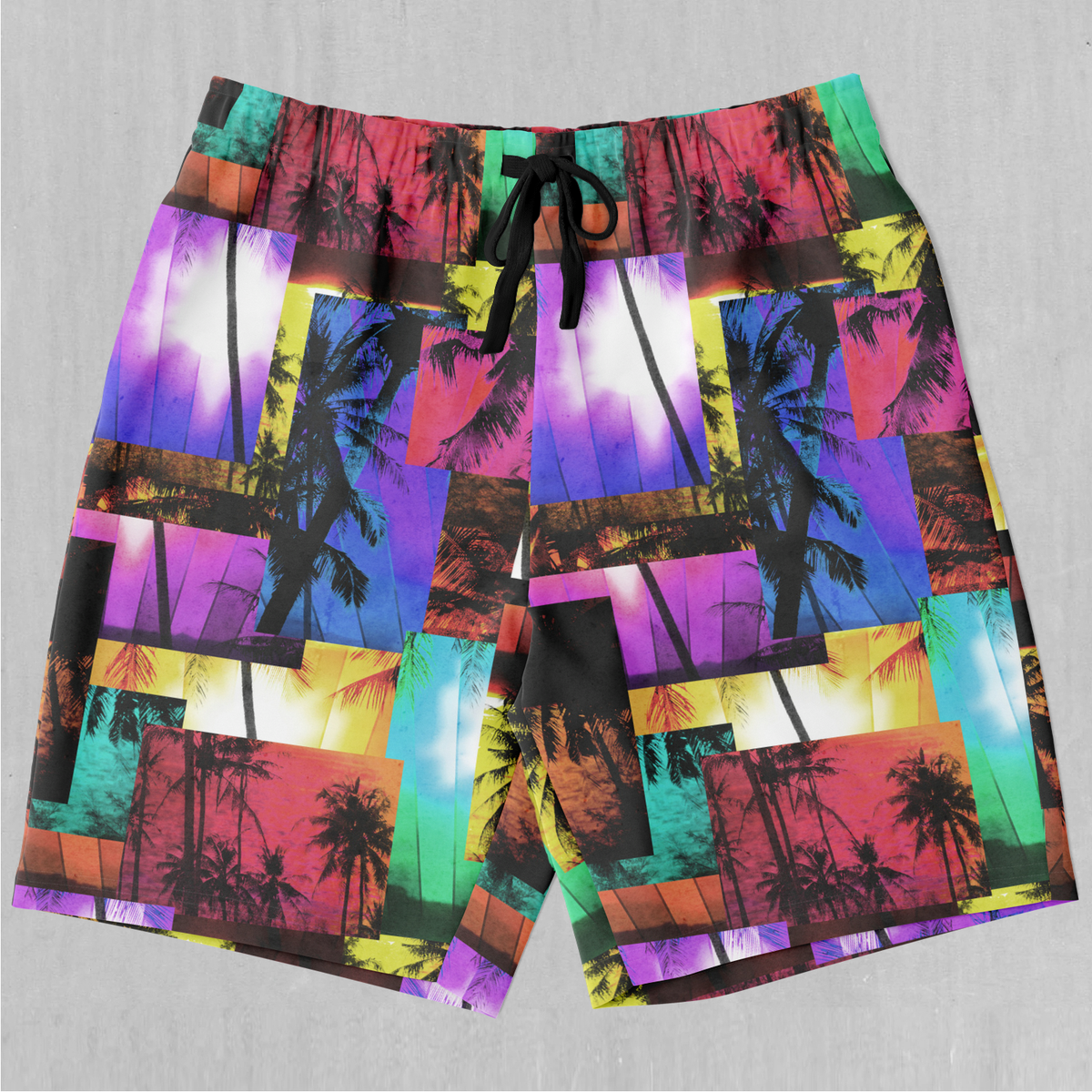 Paradise Collage Shorts - Festival Clothing, Rave Outfits, EDM Gear