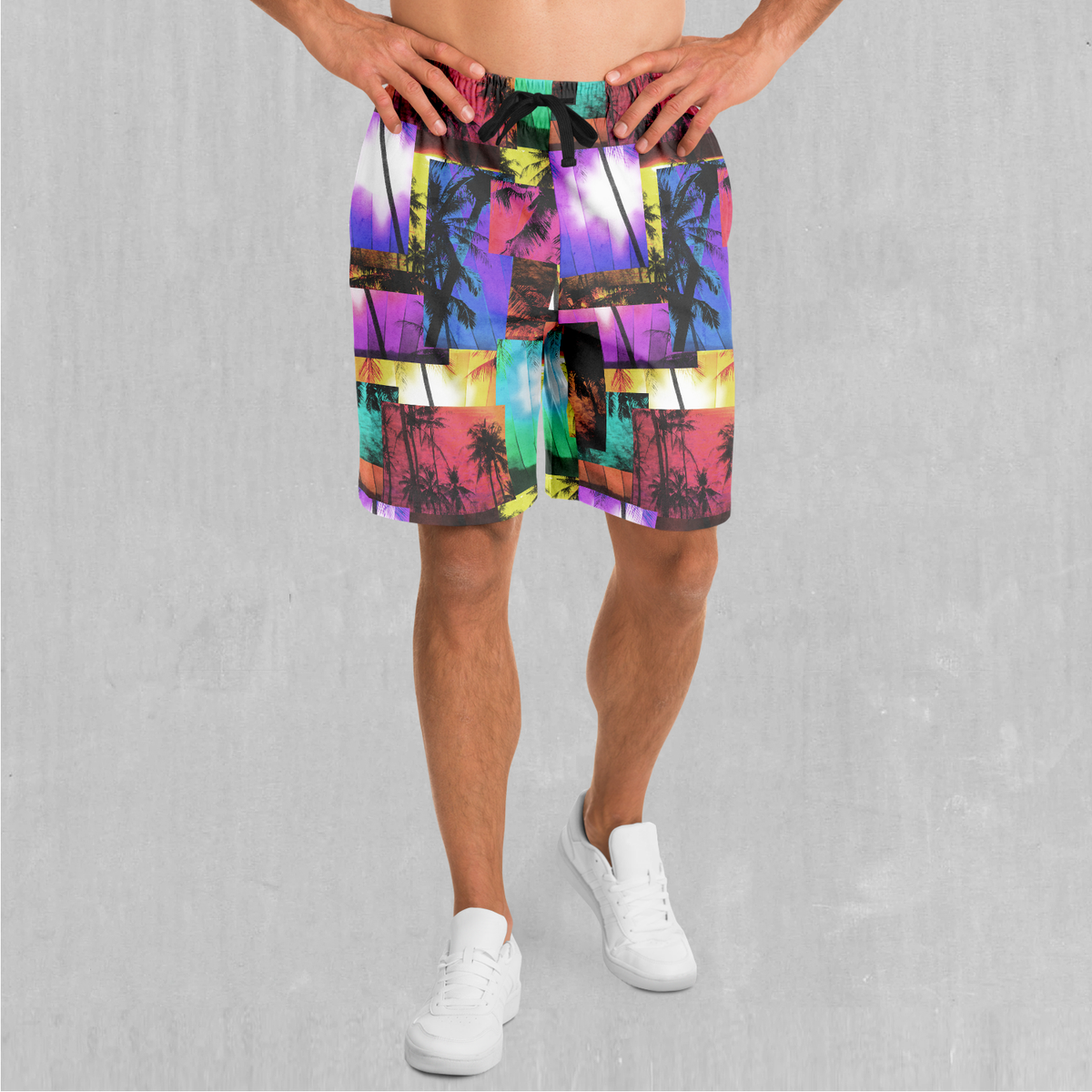 Paradise Collage Shorts - Festival Clothing, Rave Outfits, EDM Gear