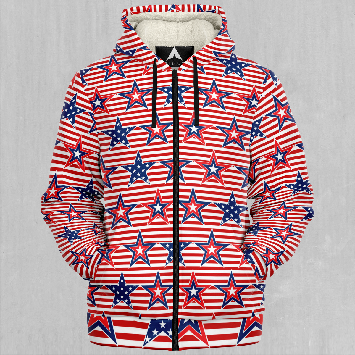 Patriotic Stars Sherpa Hoodie