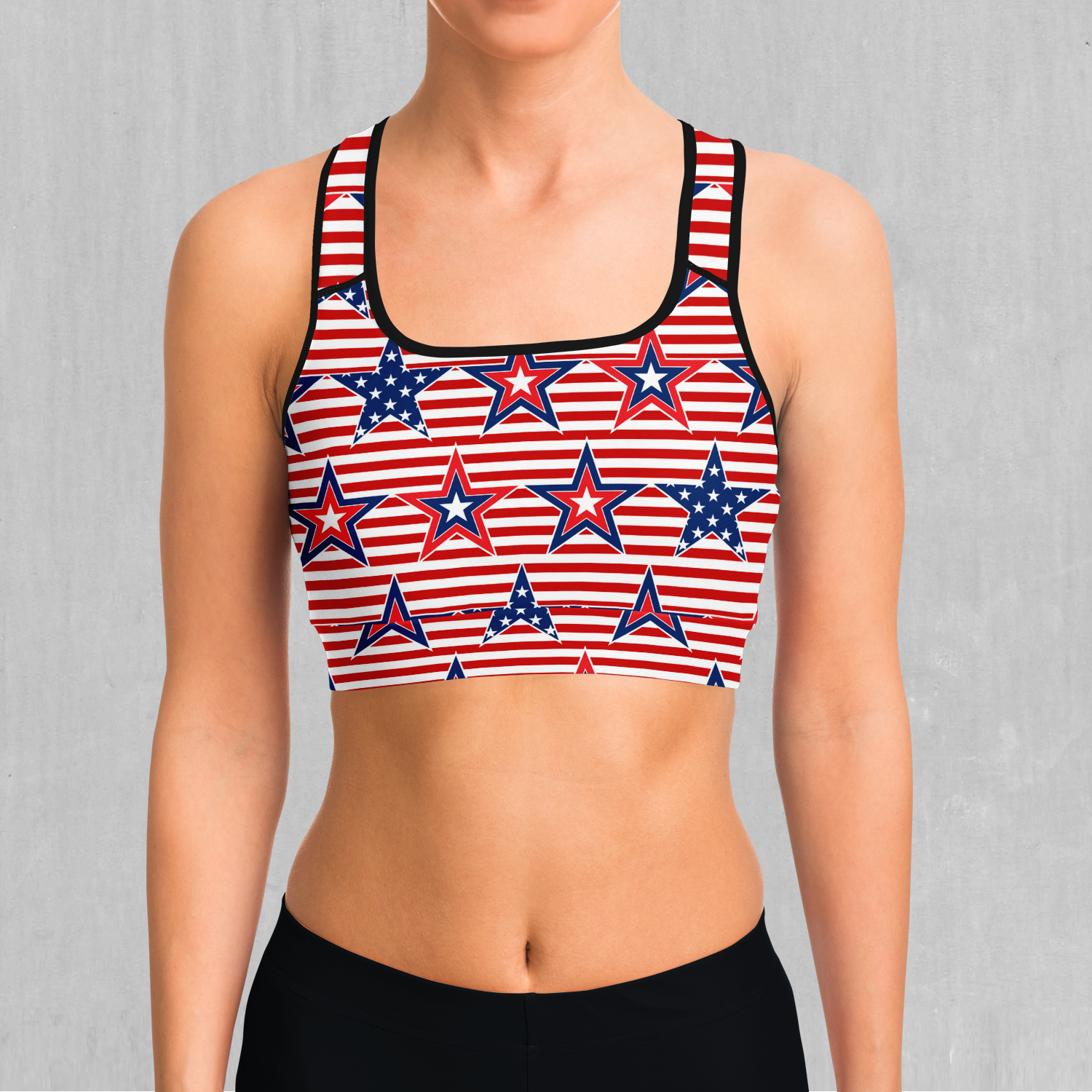 Patriotic Stars Sports Bra