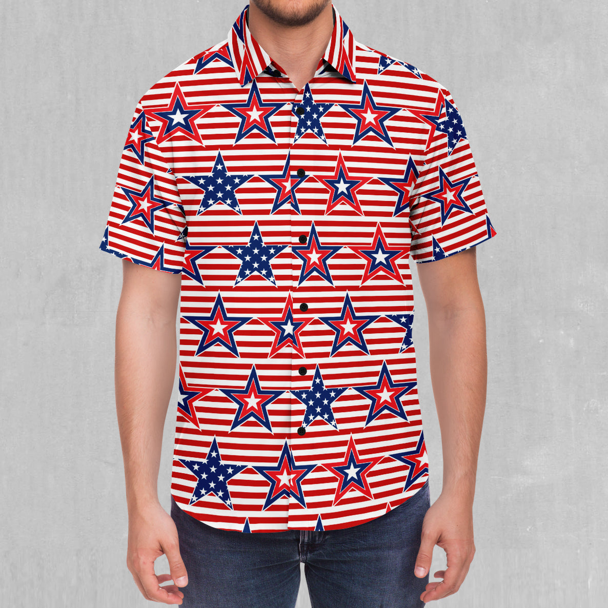 Patriotic Stars Button Down Shirt