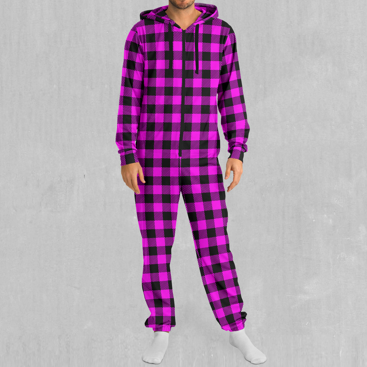 Pink Checkered Plaid Jumpsuit