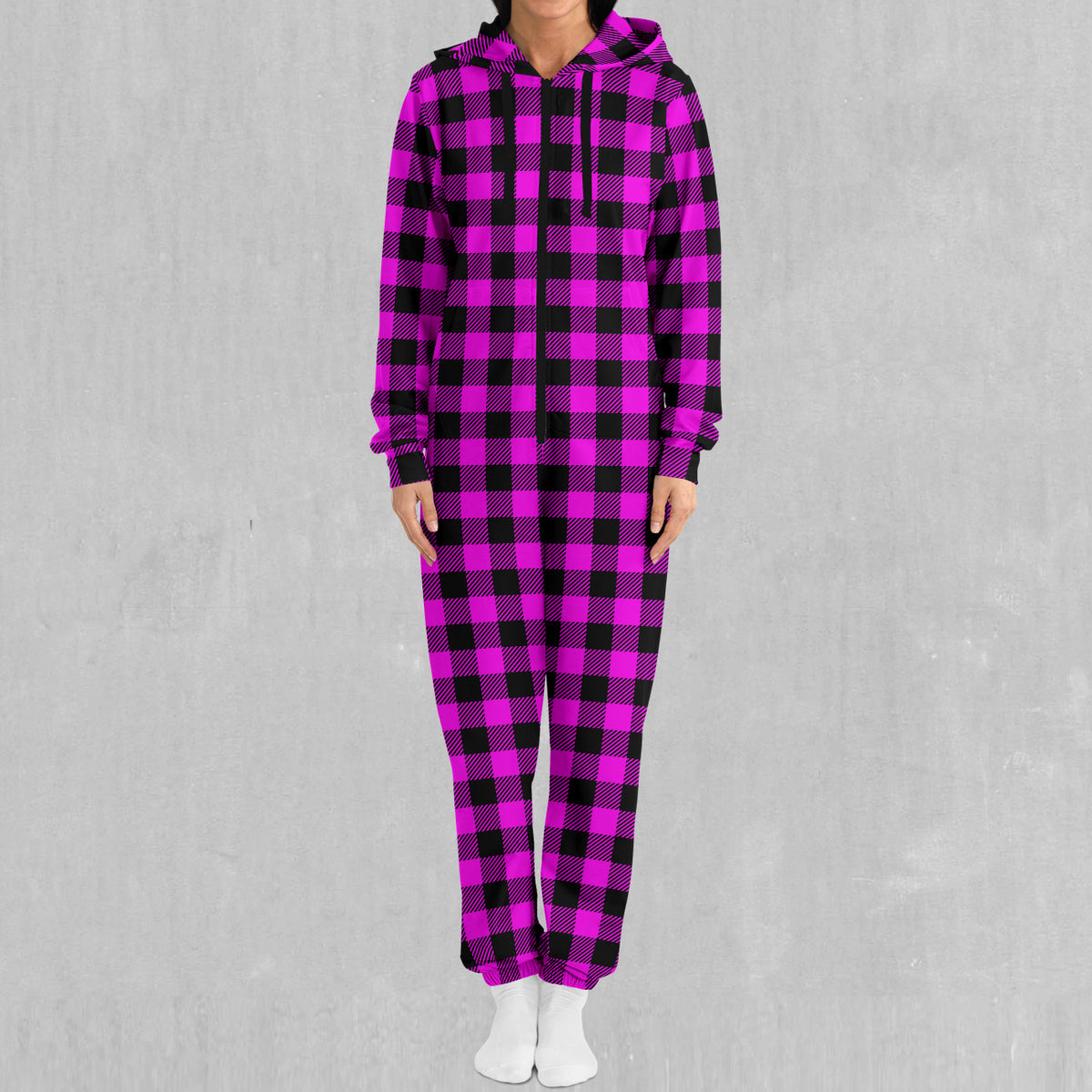 Pink Checkered Plaid Jumpsuit