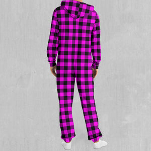 Pink Checkered Plaid Onesie
