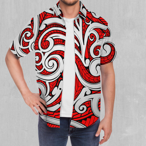 Polynesian Warrior Button Down Shirt