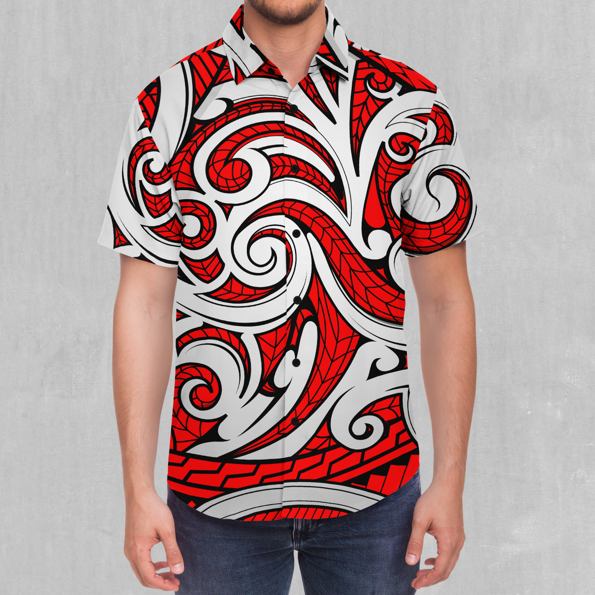 Polynesian Warrior Button Down Shirt