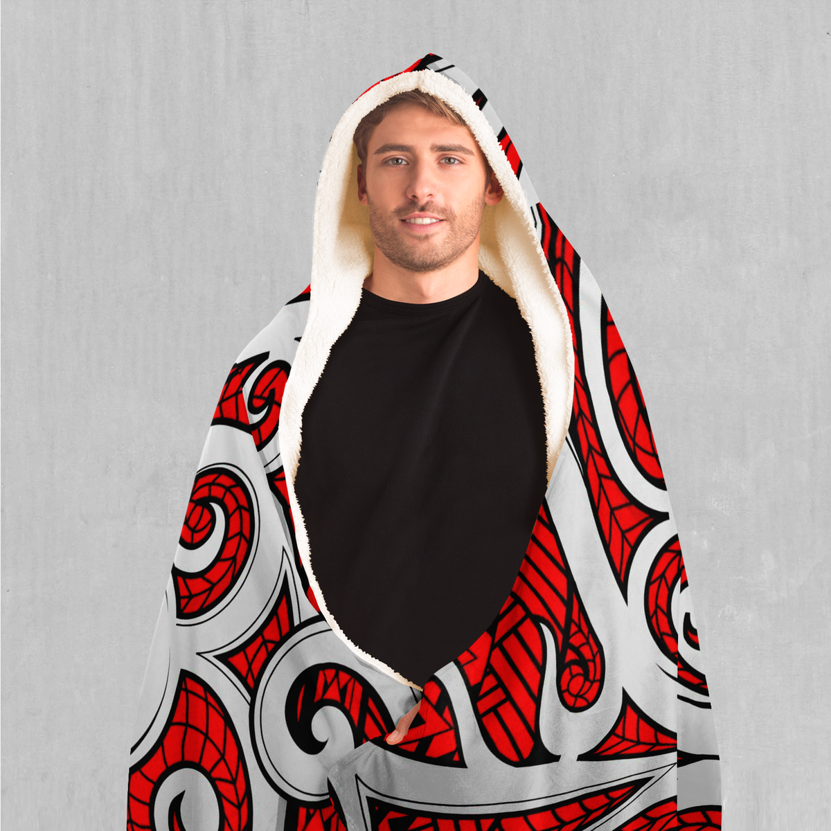 Polynesian Warrior Hooded Blanket - EDM Rave Clothing Festival Clothing Psychedelic Clothing