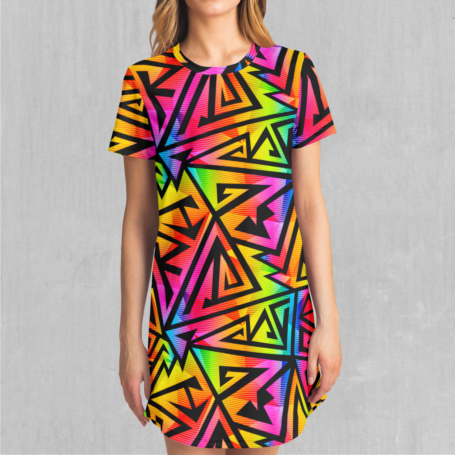Prismatic Spectrum T-Shirt Dress