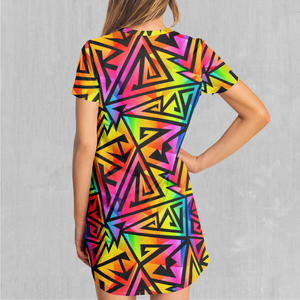 Prismatic Spectrum T-Shirt Dress