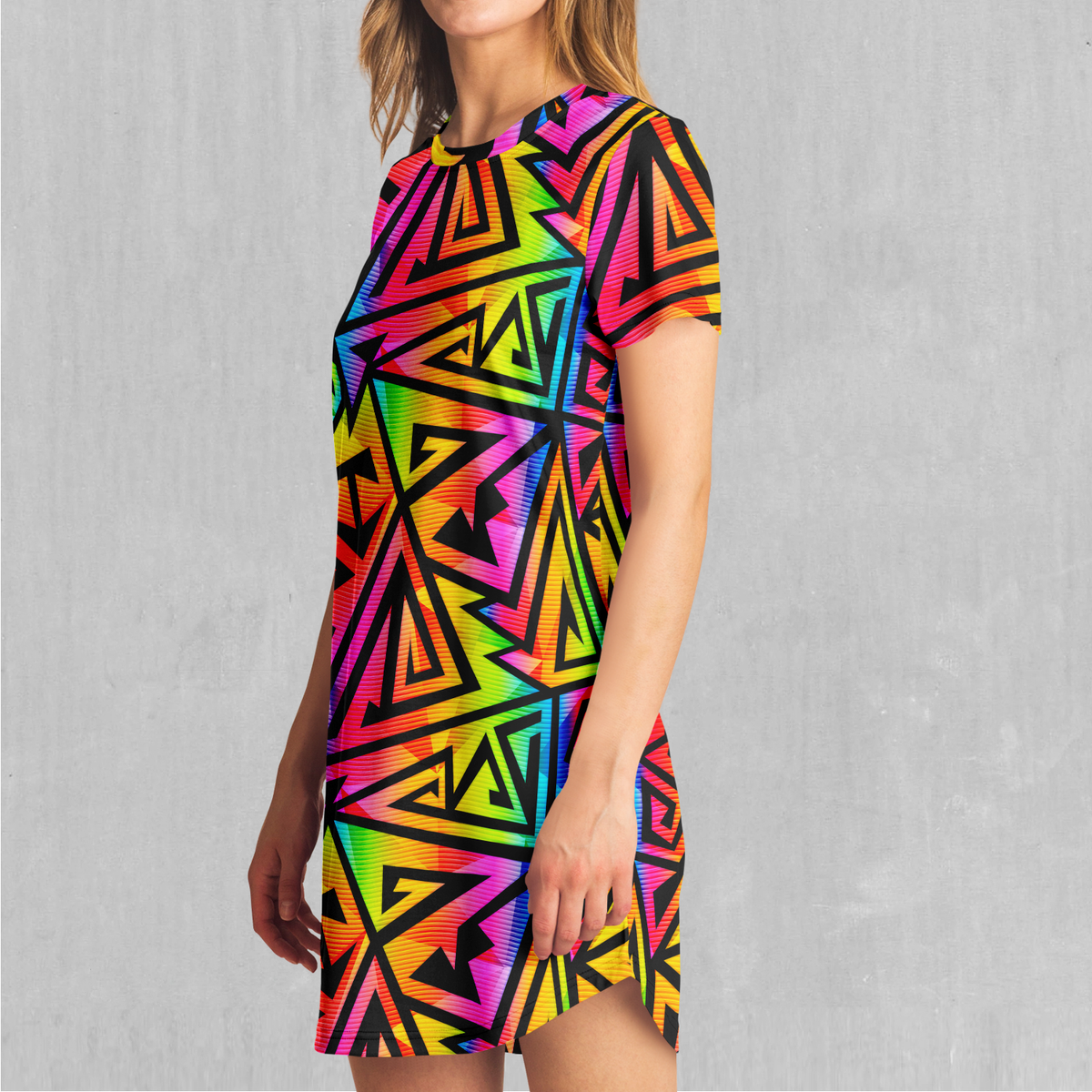 Prismatic Spectrum T-Shirt Dress
