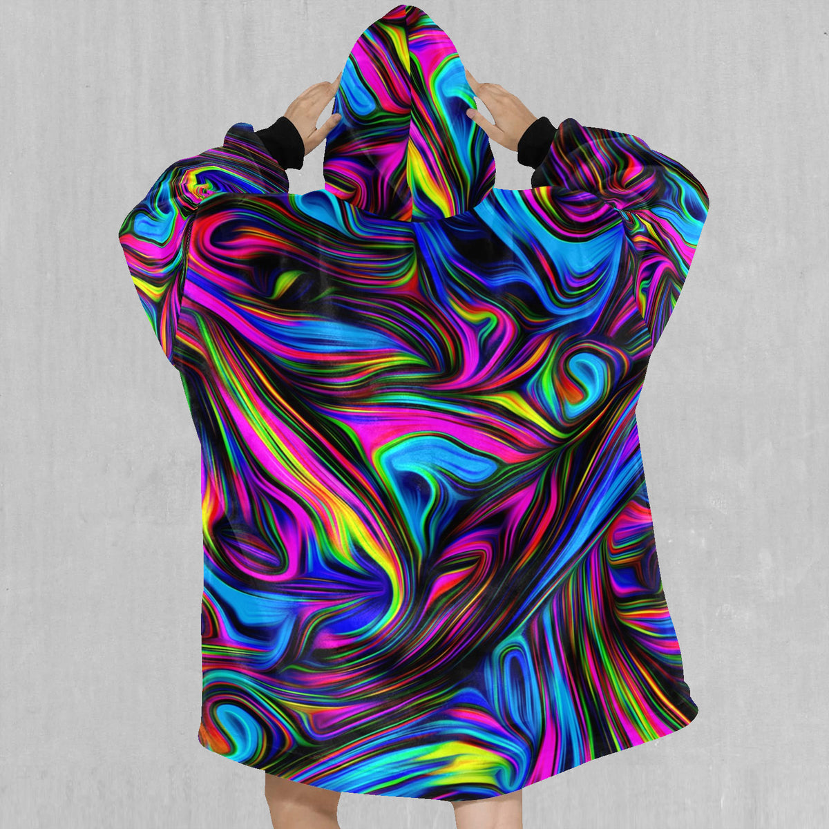 Psychedelic Waves Blanket Hoodie
