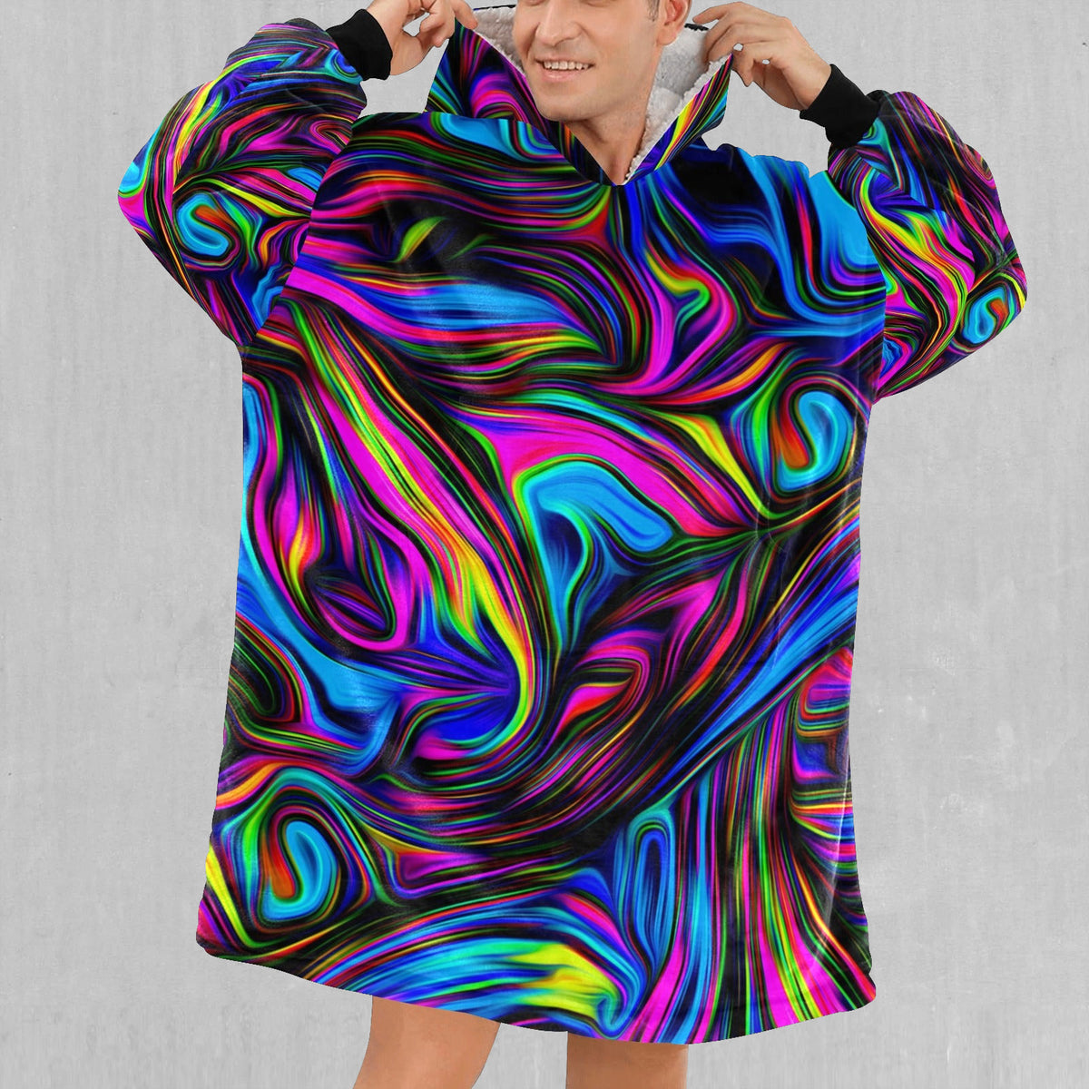 Psychedelic Waves Blanket Hoodie