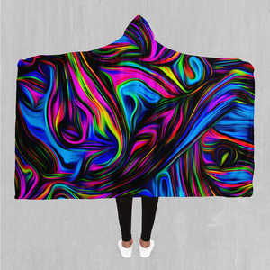 Psychedelic Waves Hooded Blanket