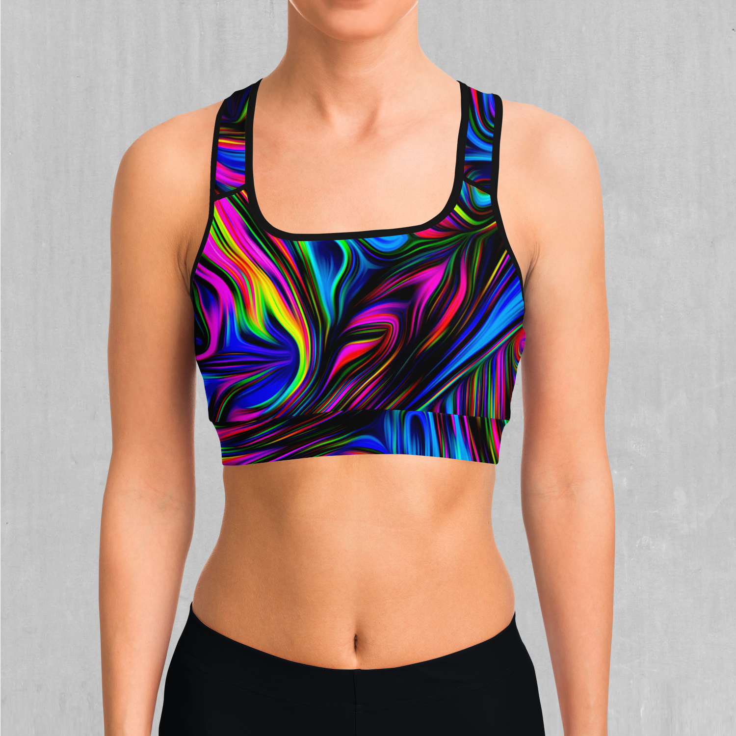 Psychedelic Waves Sports Bra