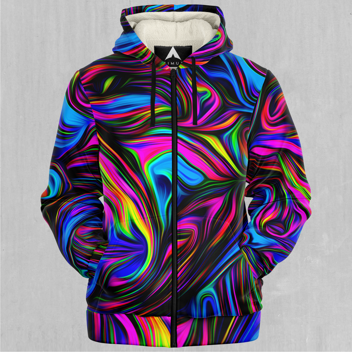 Psychedelic Waves Sherpa Hoodie