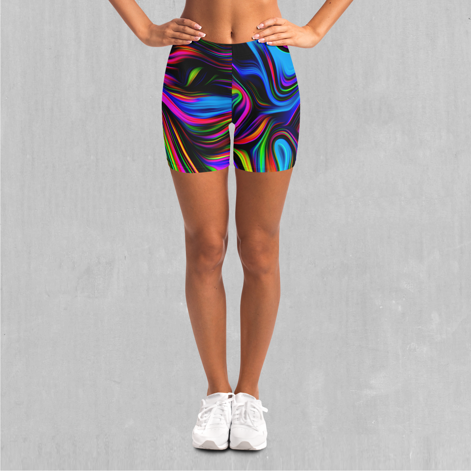 Psychedelic Waves Yoga Shorts