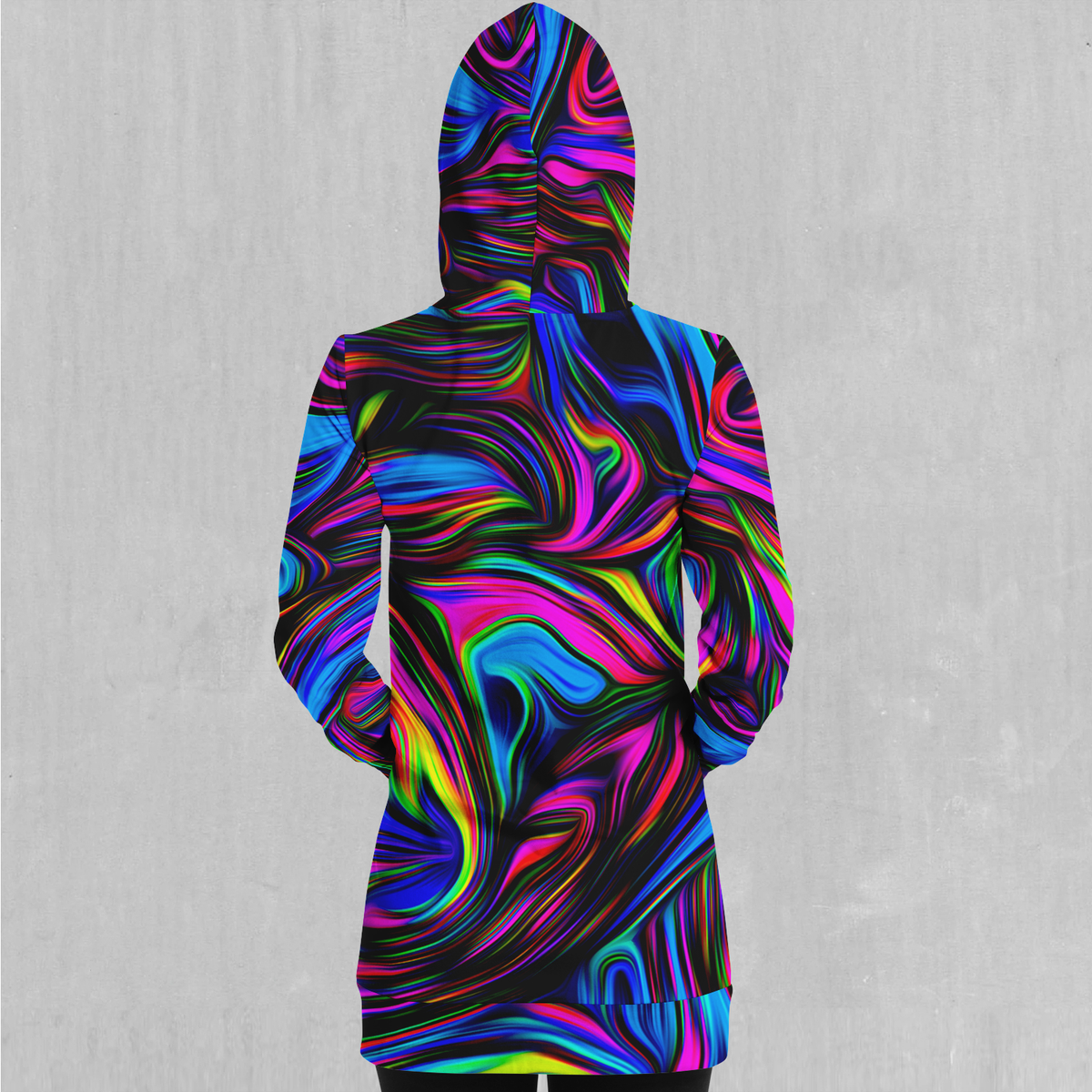 Psychedelic Waves Hoodie Dress
