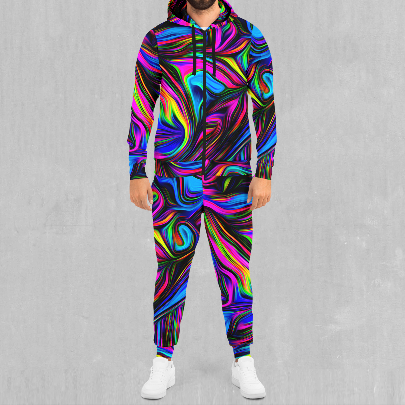 Psychedelic Waves Tracksuit Matching Hoodie and Sweatpants