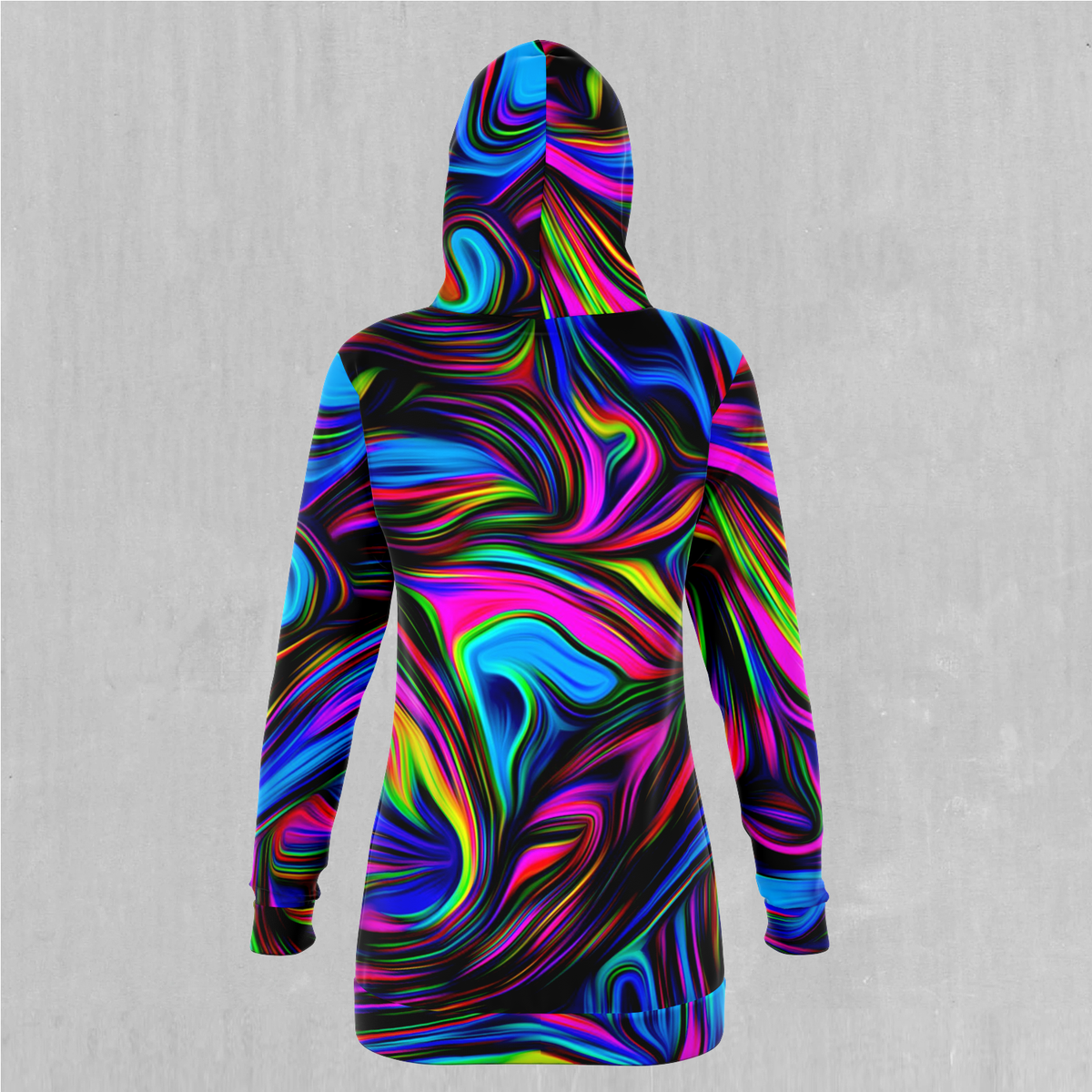 Psychedelic Waves Hoodie Dress